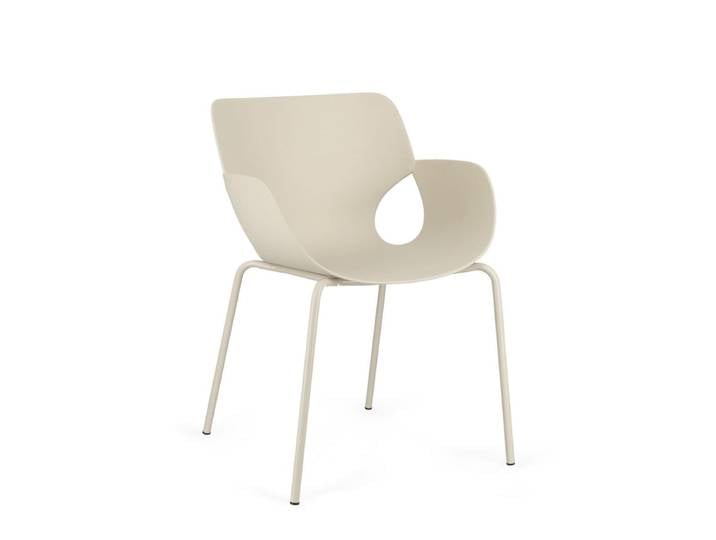 Set 2 chaises acier beige