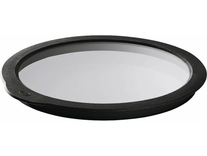 Frischhaltedeckel RÖSLE, schwarz (transparent, schwarz), Ø:28cm, Glas, Silikon, Deckel, Frischhaltedeckel, Glas, für Schüsseln und Töpfe, mit Silikonrand, spülmaschinengeeignet