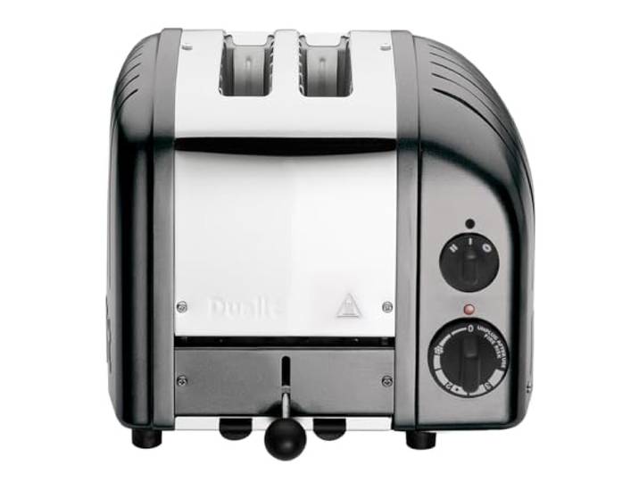 Dualit NEWGEN Premium Toaster 2 Scheiben Grau Metallic, handgefertigt in GB Toaster Retro mit ProHeat®-Heizelementen, gleichmäßige Bräune, mechanischer Timer, manueller Hebel, Edelstahlgehäuse