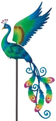Regal Art & Gift 48 Inch Bird Jiggly Stake - Peacock