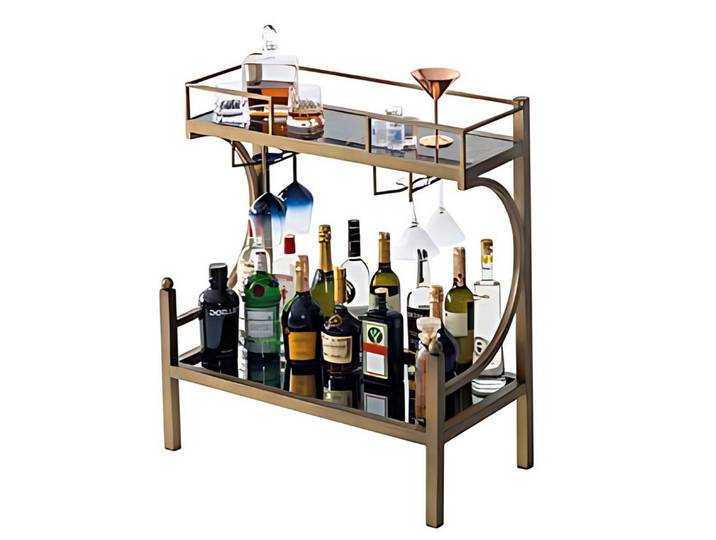 Xlmoebel Bartisch Eleganter Bartisch mit Marmorimitation und Edelstahlgestell (Bartisch, 1-St., Bartisch), Made in Europa