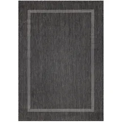 Teppich Outdoor Einfarbig Wetterfest Waschbar Strapazierfähig Balkon Terrasse Küche OEKO-TEX Schwarz 60x100 cm – ALSTER von Kadima Design
