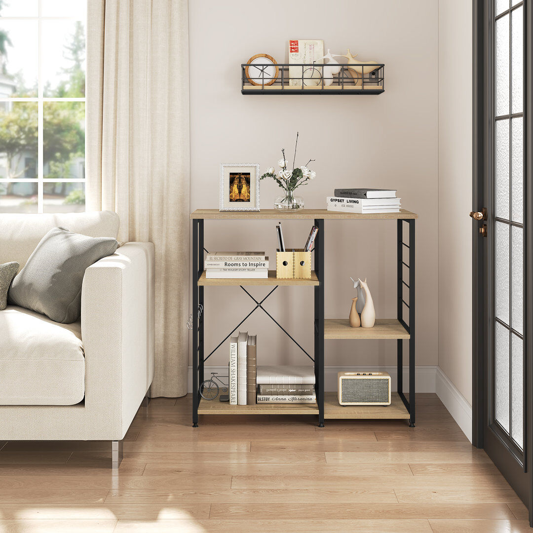 Rio Midgard 90cm 5 Shelf Shelving Unit Light Wood 83.5cm H X 90cm W X 40cm D