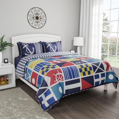 Lavish Home Collection 3-Piece Full-Queen Quilt Set - Coastal-Themed Reversible Bedspread with Sham by Lavish Home