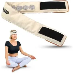 NEOLYMP Akupressur Stirnband verstellbar, nachhaltige Materialien, Größe 70 x 6 cm in Beige Beige