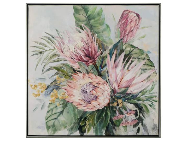 Bild mit Rahmen Rosafarbene Protea-Blüten image LAND