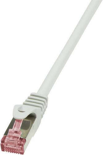 LogiLink CQ2012S RJ45 Patchkabel CAT 6 S/FTP 0.25m Grau Flammwidrig, mit Rastnasenschutz