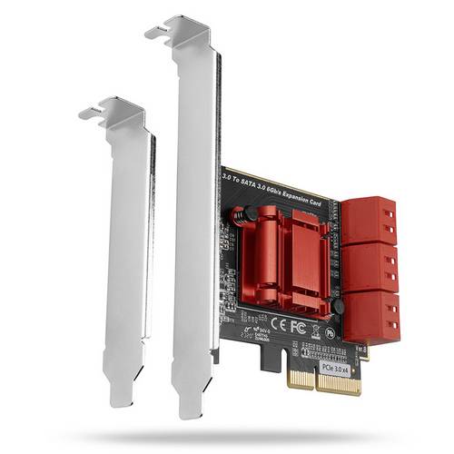 AXAGON PCES-SA6 6 Port SATA Controller PCIe x4 inkl. Low-Profile Slotblech, Passive Kühlung