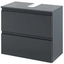 Waschbeckenunterschrank in Anthrazit Hochglanz Siphonausschnitt