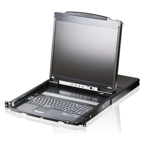 Aten CL5800N ES Dual Rail 19"-LCD-Konsole, 19" 1HE (PS/2-USB, VGA) ES-Layout (CL5800N SP)