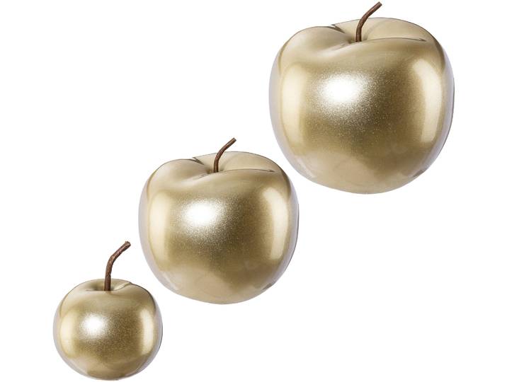 Dekokugel CREATIV HOME Weihnachtsdeko , gold (goldfarben), Keramik, Dekofiguren, Dekokugel, Apfel aus Keramik