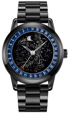 Everyday Crate SKMEI 2116 Mens Waterproof Quartz Watch With Moon Phase Accent blue Steel
