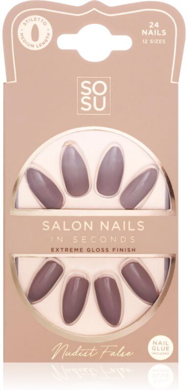 SOSU Cosmetics Salon Nails Faux ongles teinte Nudist 24 pcs
