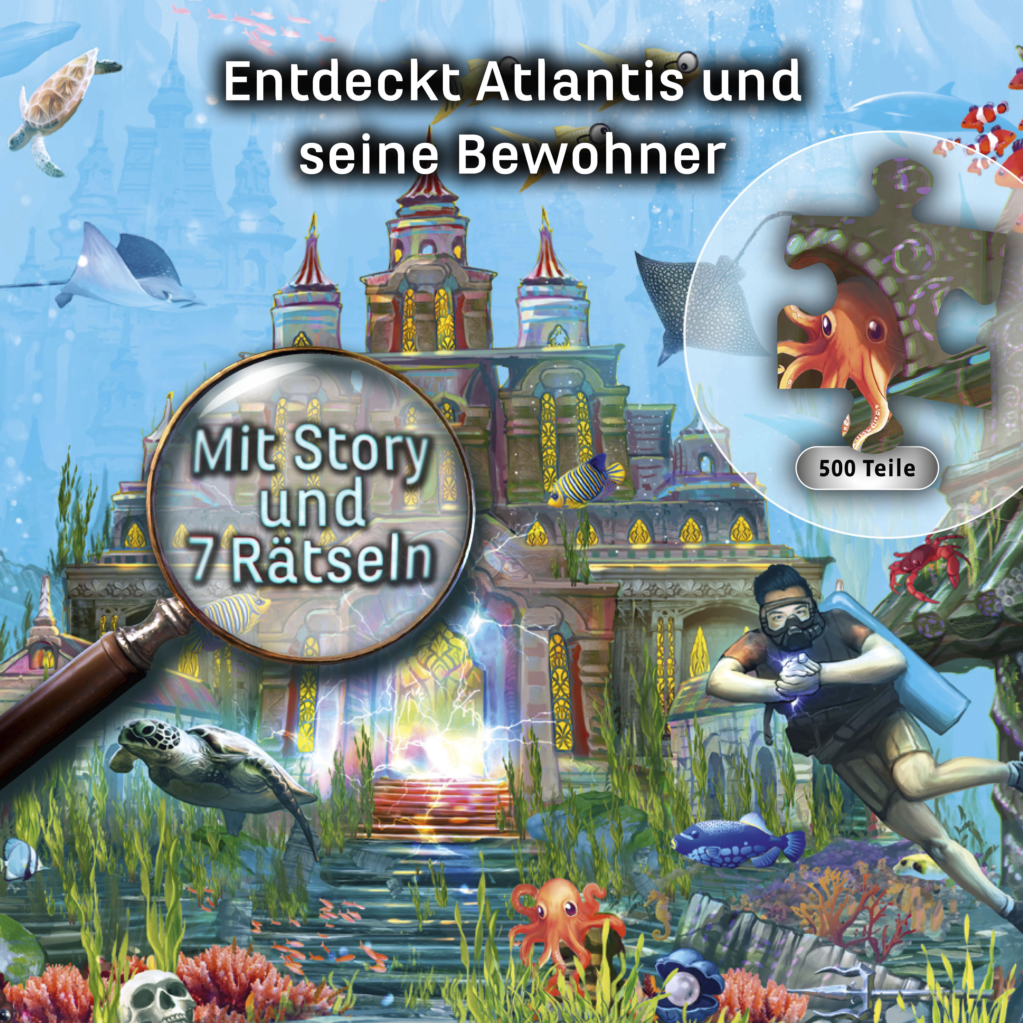 Puzzle KOSMOS "EXIT, Das Puzzle, Der Schlüssel von Atlantis", bunt, Puzzles, Kinder, Pappe, Puzzle, Made in Germany