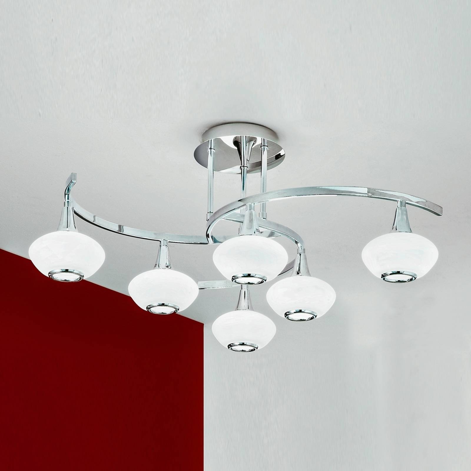 Orion Lámpara de techo Lia, atenuable, Cromo / Plata, Salón / Comedor, Metal, Moderno, Lámpara de techo
