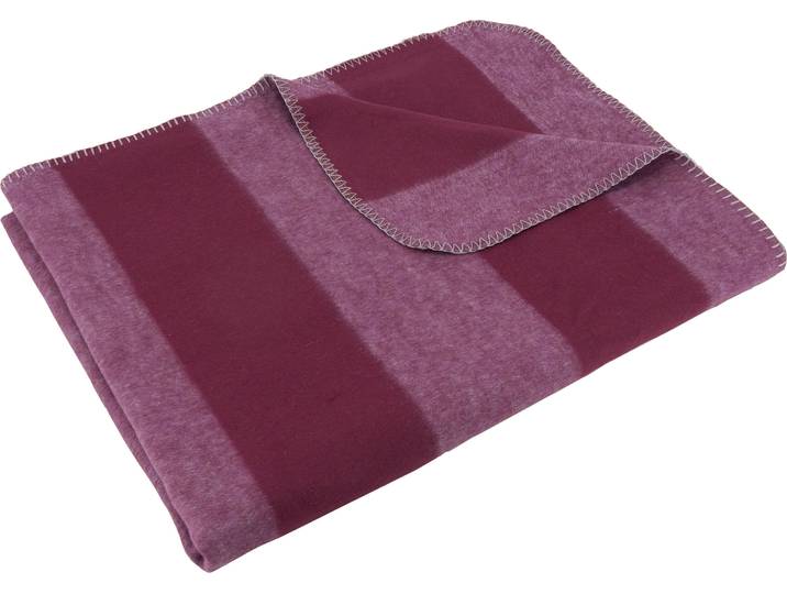 Wohndecke SETEX Kuscheldecke , lila (bordeaux, rosa), B:150cm L:200cm, Baumwolle, Polyester, Wohndecken, Wohndecke, mit Streifen, Kuscheldecke