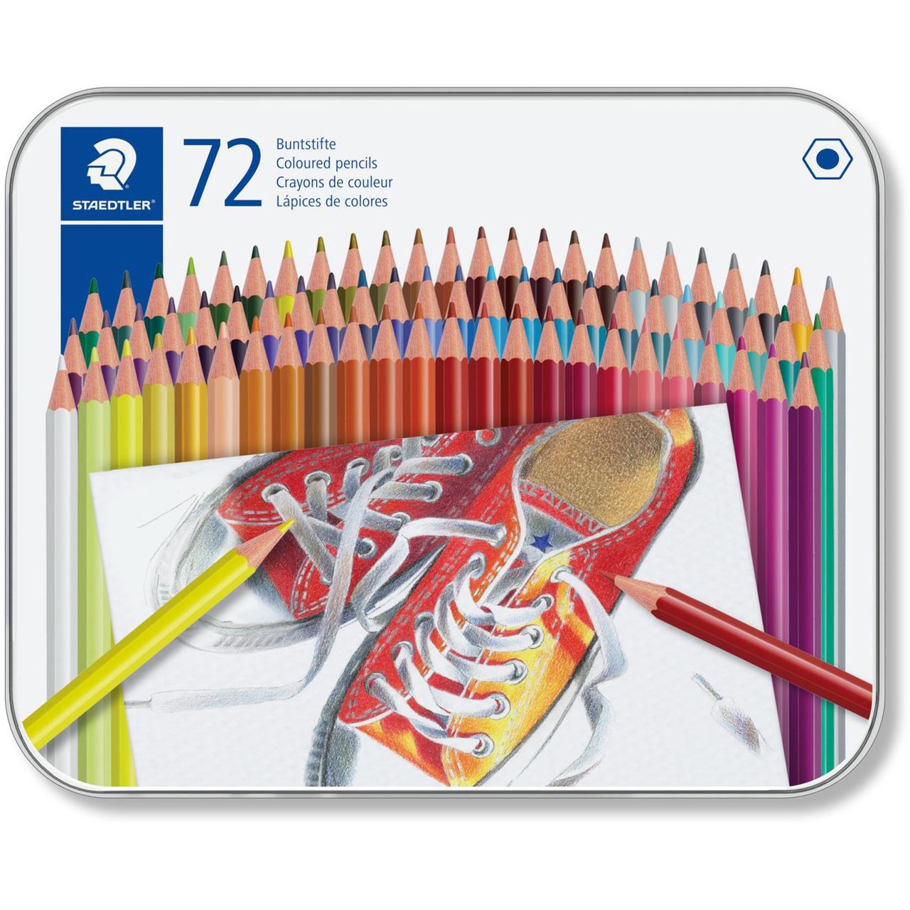 STAEDTLER Hexagonal-Buntstift, 72er Metall-Etui