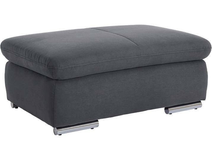 Hocker SIT & MORE Alcatraz , grau (dunkelgrau), B:101cm H:43cm T:68cm, Struktur fein (97% Polyester, 3% Polyamid);Luxus-Microfaser ALTARA NUBUCK (95% Polyester, 5% Baumwolle);Struktur (100% Polyester), Hocker, Polsterhocker