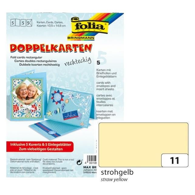Folia Doppelkarten rechteckig 220 g/m2 (5 Stk.) (150511)