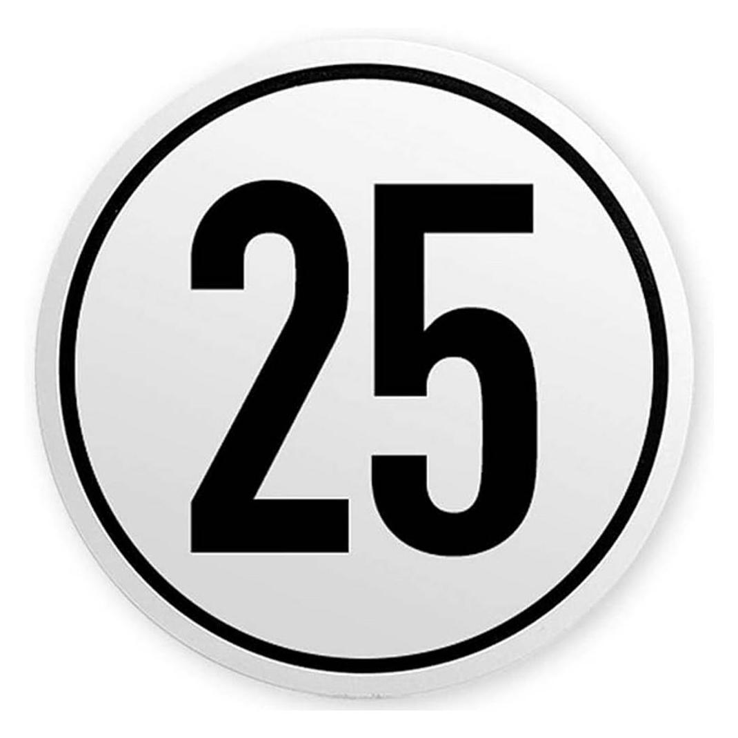 IWH Geschwindigkeitsschild 25 km/h, selbstklebend Aufkleber zur permanenten Anbringung an Zugmaschinen (097623)