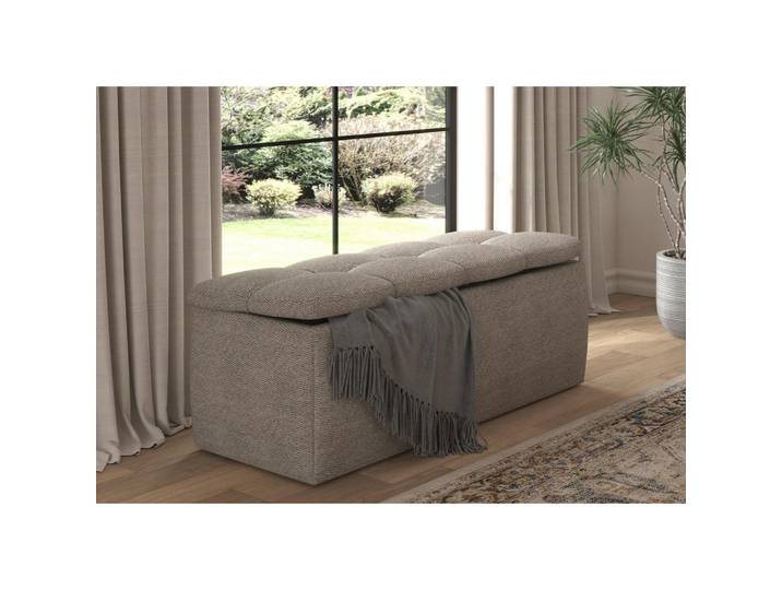 Chameo Bettbank, Sand, Kunststoff, 2-Sitzer, 141x50x40 cm, Stoffauswahl, Truhe im Sitz, Wohnzimmer, Hocker, Sitzhocker