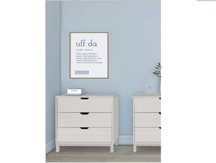 Commode Paddon 75cm Blanc/Epicéa blanc