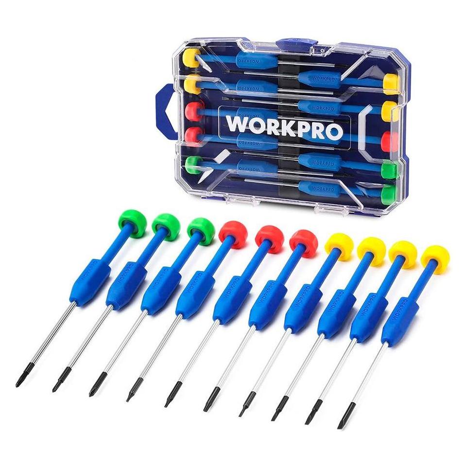 Workpro Cr-v precision screwdrivers, 10-piece set (Schlitz) (64679712)