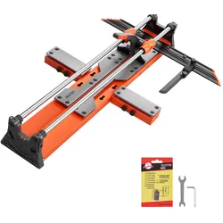 VEVOR Fliesenschneider 1000 mm, Fliesenschneidmaschine mit Verschiebbarem Schneidkopf & Federbelasteter Basis, Winkelanschlag, Wolframkarbid-Trennscheibe, Ausrichthilfe, für Keramikfliesen