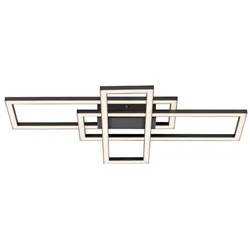 JUST LIGHT. LED-Deckenleuchte Iven Alu, Eisen, Stahl & Metall Schwarz