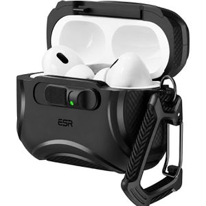 ESR Ladecase-Hülle Cyber FlickLock, mit MagSafe, schwarz, für AirPods Pro 3, aus Kunststoff, mit Verriegelung