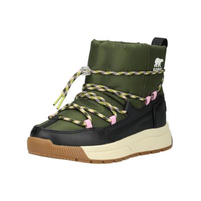 Snowboots SOREL "Sorel Stiefel Lederimitat/Textil", Damen, Gr. 39, Textil, schwarz (schwarz, grün), Lederimitat, Textil, Schuhe Snowboots