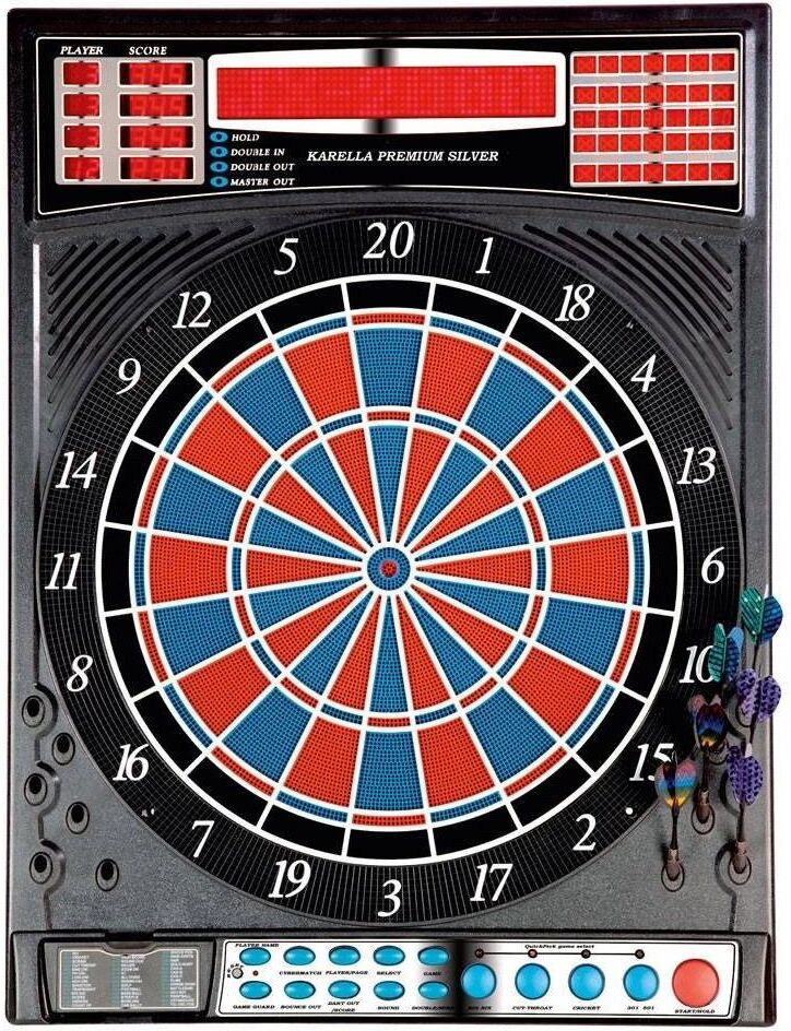 Dartscheibe KARELLA "Premium", bunt (schwarz, rot, blau), ZielscheibenB:70cm H:6cm L:55cm, Kunststoff, Dartscheibe, B:70cm H:6cm L:55cm schwarz, rot, blau Einheitsgröße