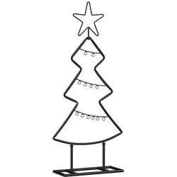 vidaXL Metall Weihnachtsbaum mit Ständer Schwarz 60 cm Stahl