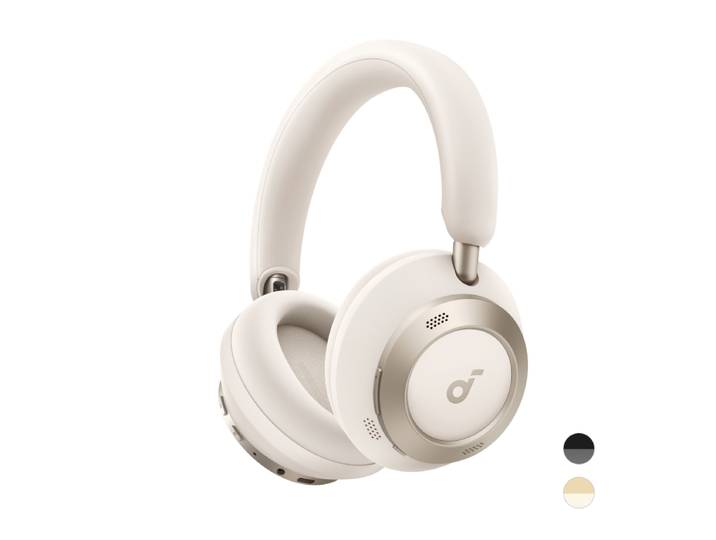 Soundcore by Anker Space One Pro draadloze hoofdtelefoon, adaptieve actieve ruisonderdrukking, 6 microfoons, opvouwbaar en comfortabel, 60 u batterijduur, verliesvrije weergave, snelladen, hi-res draadloze audio LDAC