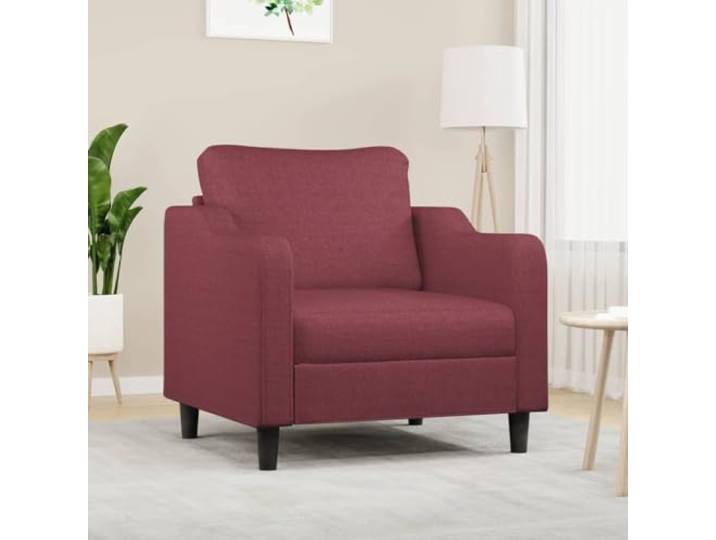 IBUQDDV Weinroter Sessel 60 cm Stoff Bezug atmungsaktiv langlebig Metallgestell robust stabil gepolsterte Sitzfläche Armlehnen Rückenkissen modernes Design Wohnzimmer Sitzmöbel