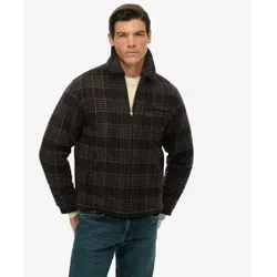Superdry für Herren. M5012203A Wollmischung Check Ranch Jacket braun (XXL), Lässig, Wolle
