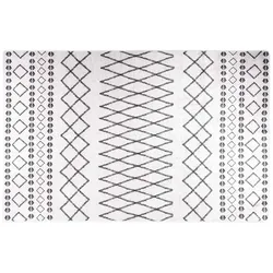 vidaXL Teppich Waschbar 80x150 cm Schwarz und Weiß Rutschfest