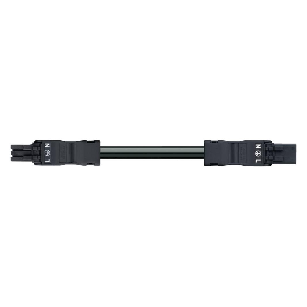 Wago Netz-Anschlusskabel Netz-Buchse - Netz-Stecker Gesamtpolzahl: 3 Schwarz 1 (891-8993/005-101)