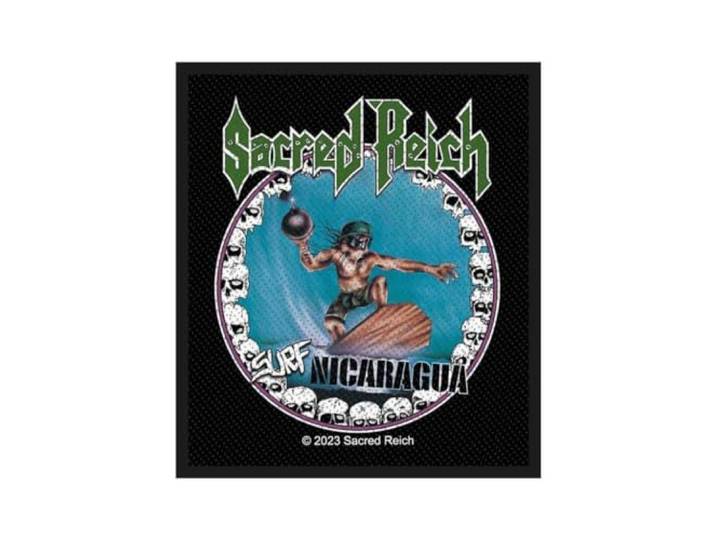 Sacred Reich Woven Patch Surf Nicaragua nieuw Officieel Zwart One Size