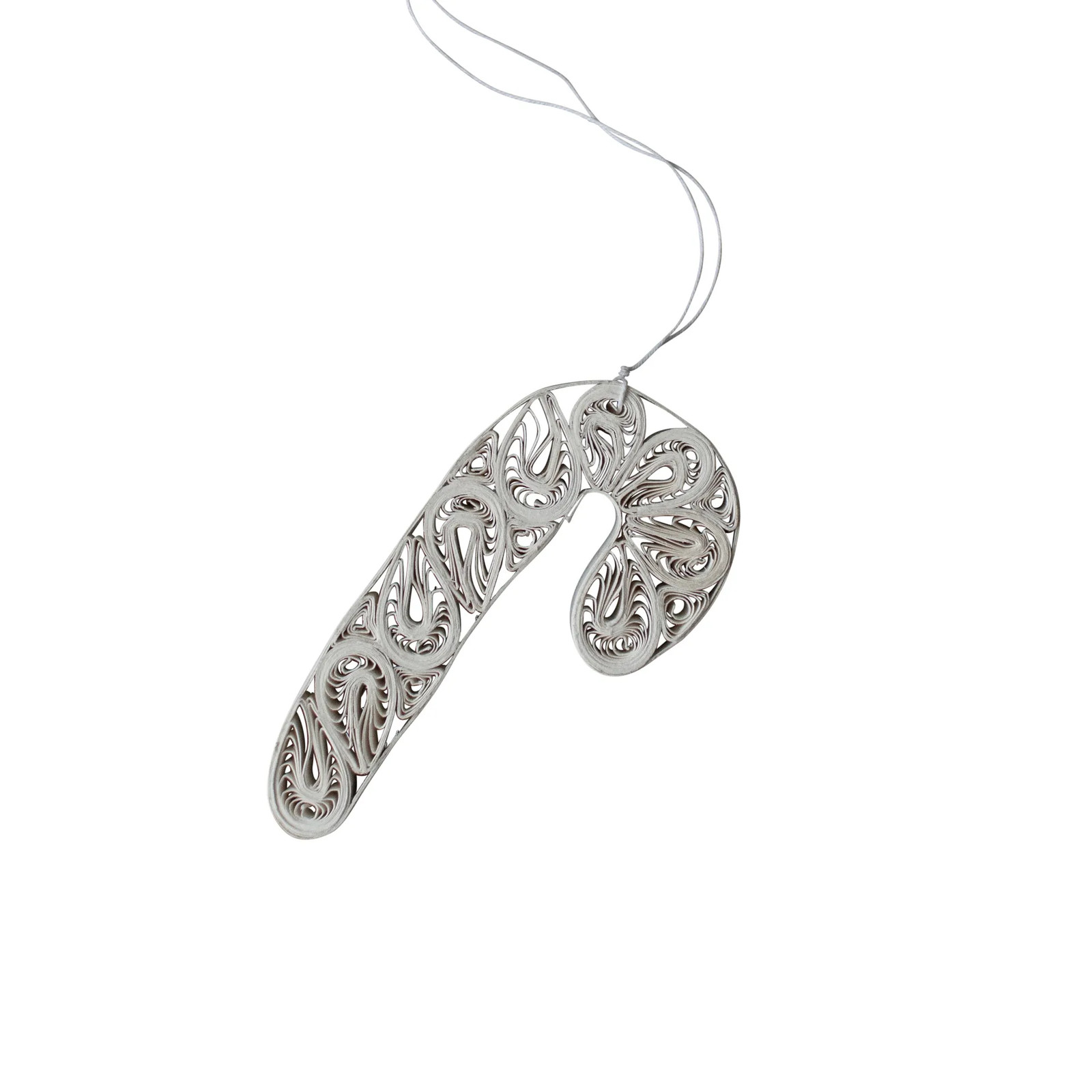 DBKD Paper candy cane kersthanger Wit