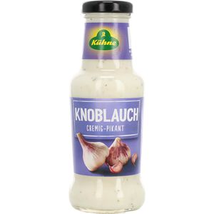 Kühne Knoblauchsoße cremig-pikant, ohne Konservierungsstoffe, in der Glasflasche, 250 ml