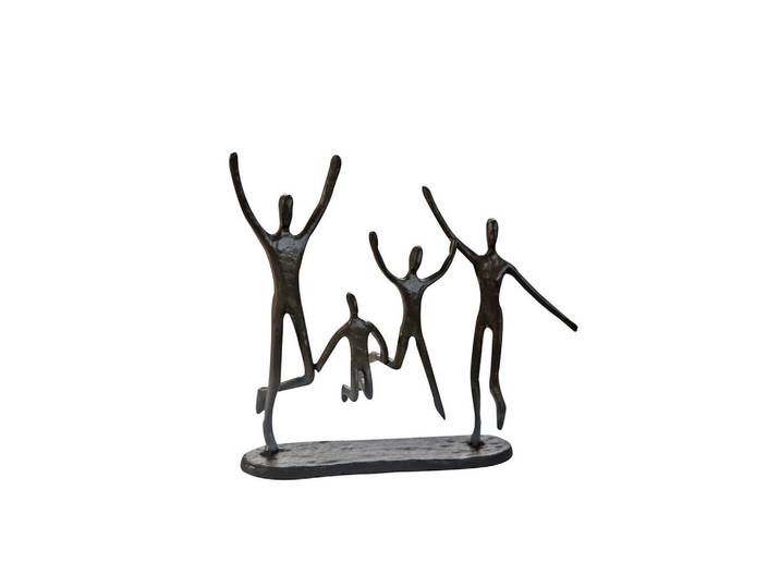 Skulptur Jumping Graubraun