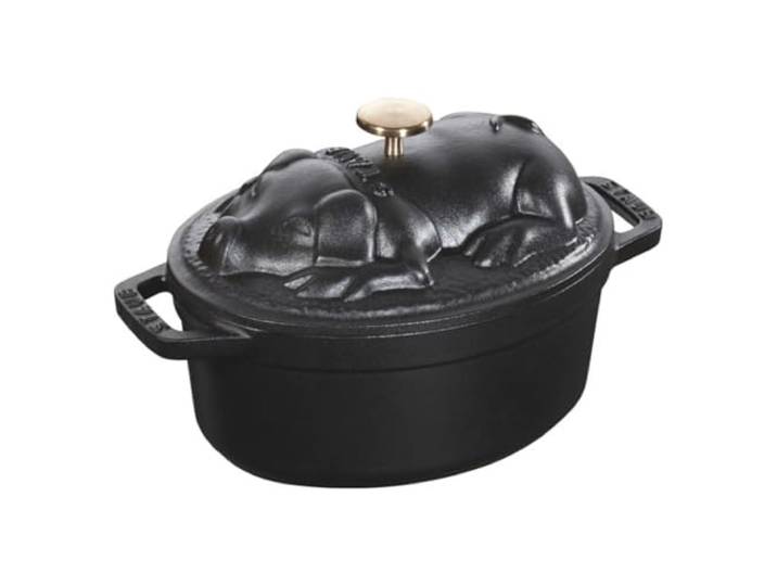 STAUB Cocotte Schwein 17 cm Bräter, Gusseisen, schwarz