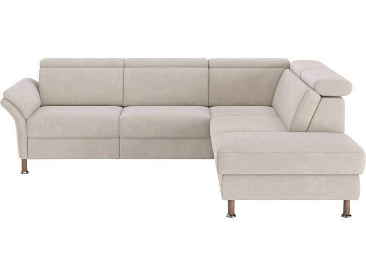Ecksofa, Beige, 259x227 cm, Polyester, Mit Relaxfunktion, Klassisch, Home-affaire