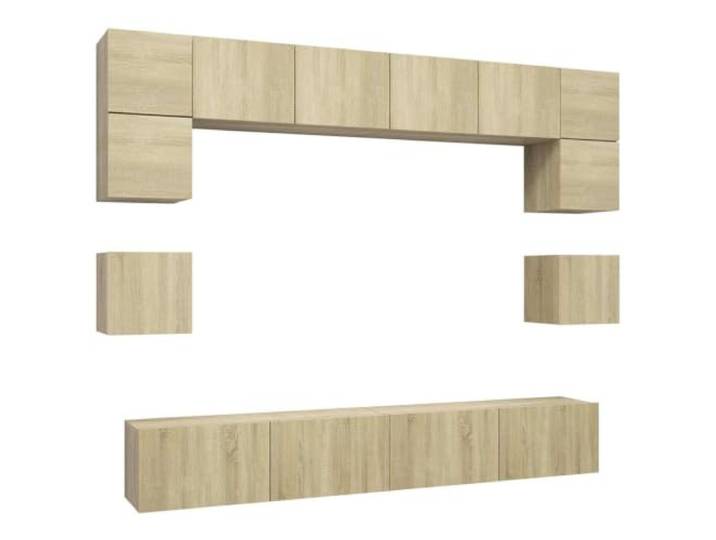 Roanoer 8-TLG. Hängendes TV-Schrank-Set Sonoma-Eiche aus Holzwerkstoff Wandmontiertes Board-Set mit flexiblem Stauraum für Ihr Wohnzimmer, pflegeleicht und modular anpassbar.