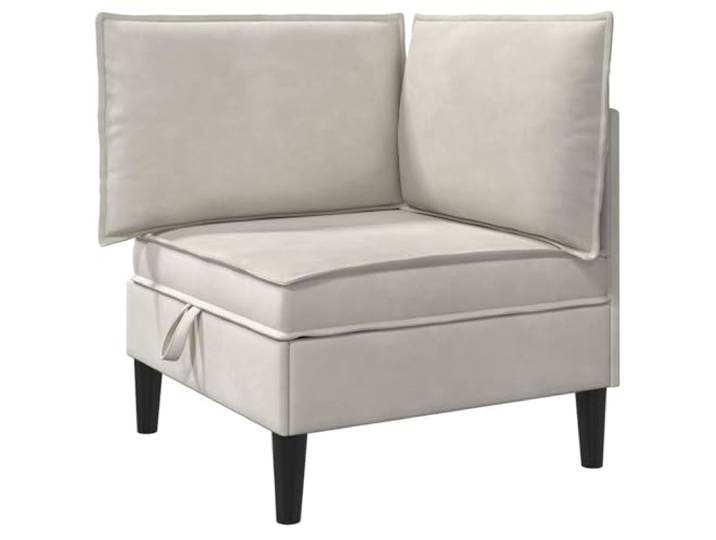 Makastle Sofa Couch mit Stauraum Creme Samt