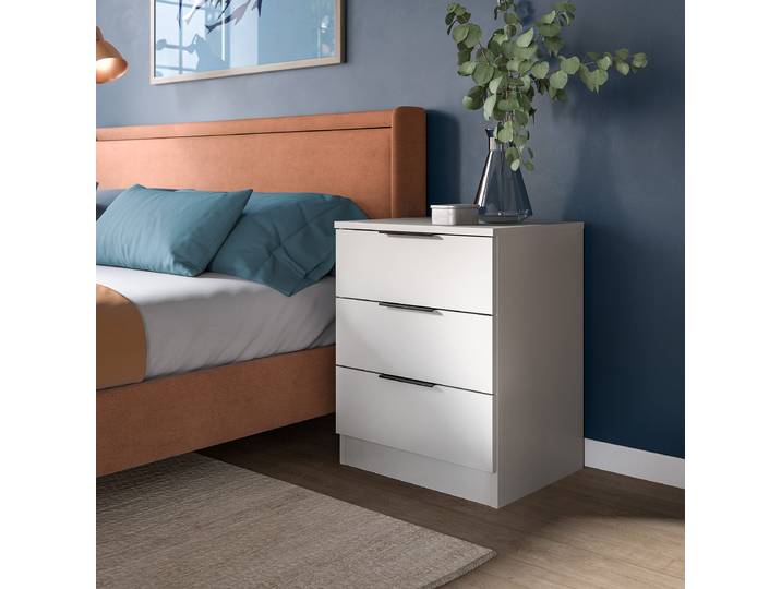 Nachtkommode Kopenhagen 45 x 60 x 40cm 1er Set Weiß/Weiß