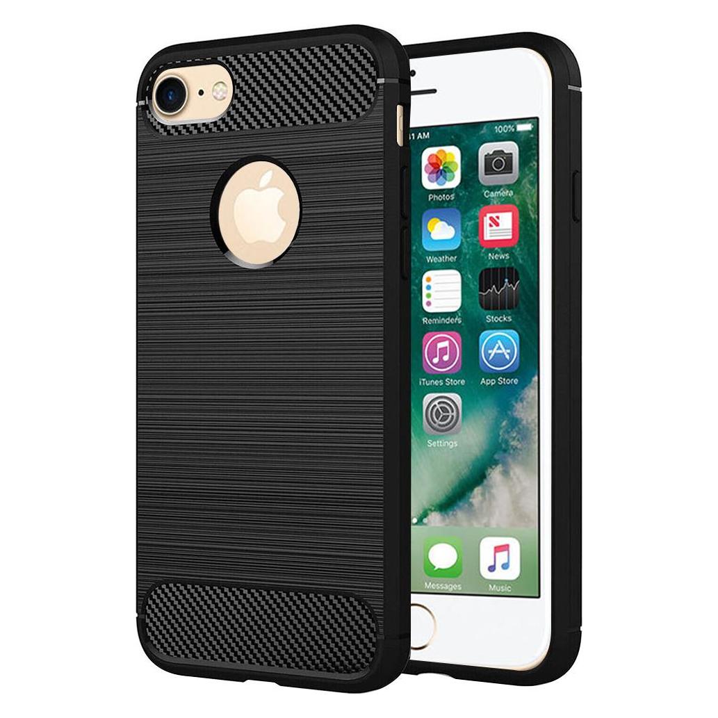 Techsuit - Carbon Silicone - iPhone 7 / iPhone 8 - Black (Apple iPhone 7, Apple iPhone 8) (56341249)