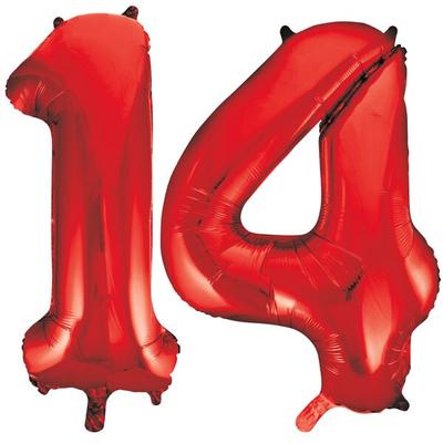 XL Folienballon rot Zahl 14