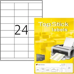 HERMA TOP STICK Universal-Etiketten, 70 x 33,8 mm, weiß, 100 Blatt